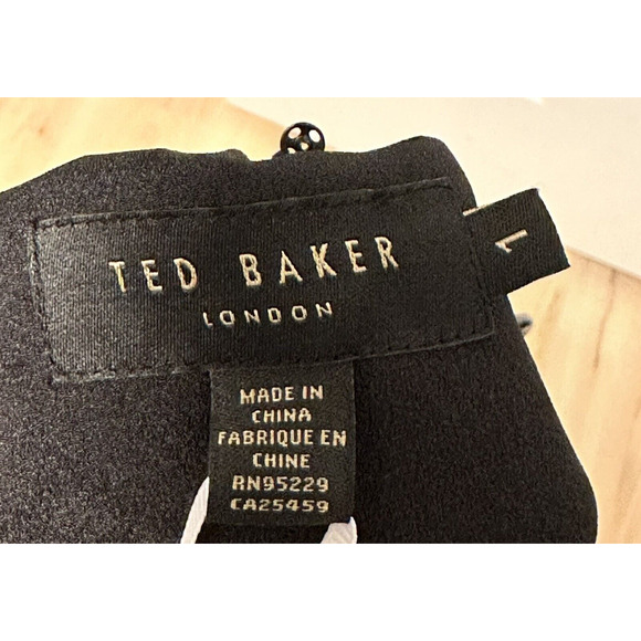 Ted Baker Women 1 4 Jumpsuit Marcila Hazel Halter Neck Wide Leg Black Multi New - Picture 10 of 15